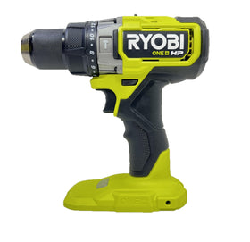 RYOBI drill with LED light illuminating the workspace for accuracy.
