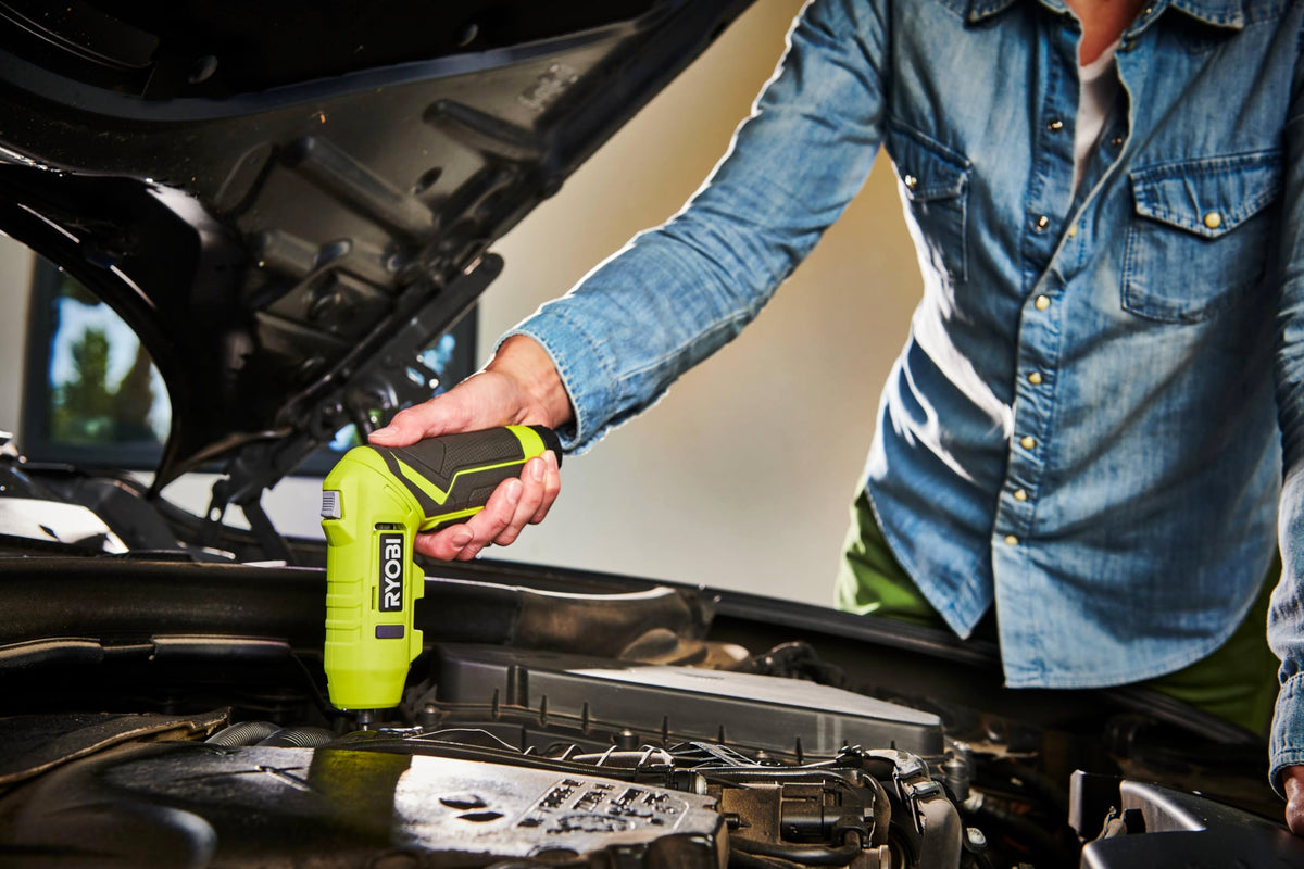 Ryobi ONE+ pivoting screwdriver with straight grip for assembly tasks