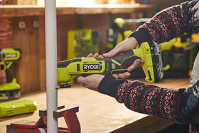 RYOBI RMT18-0 with blades and sanding pad for plunge cuts and detail sanding.