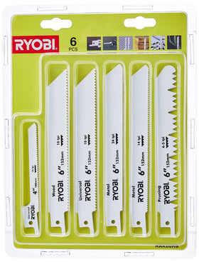 Ryobi RAK06RB blade set packaging image for versatile saw work.