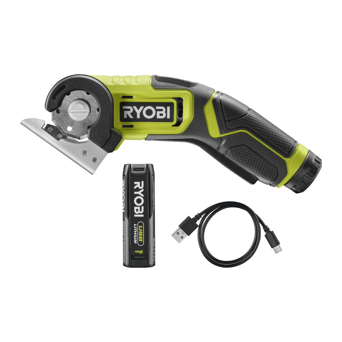 RYOBI RCT4-120G cutting tool front view highlights compact, easy-to-handle design.