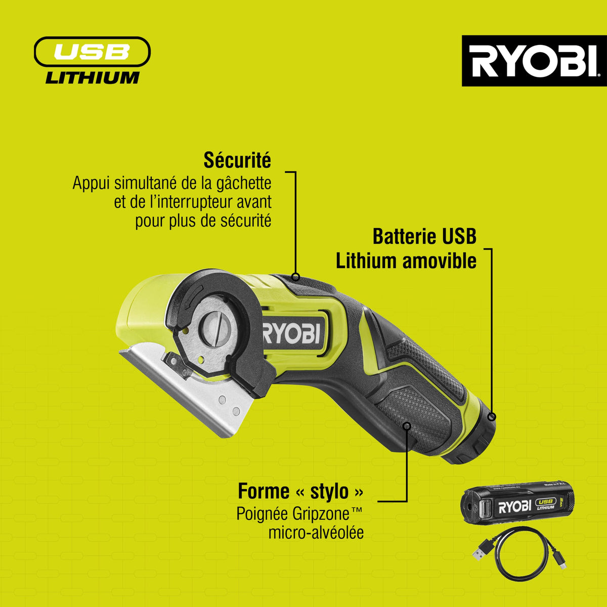 RYOBI RCT4-120G lightweight body enables comfortable, extended use.