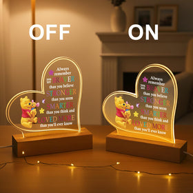 RYOTKIK Pooh Bear Heart Night Light packaged as a gift-ready decor piece