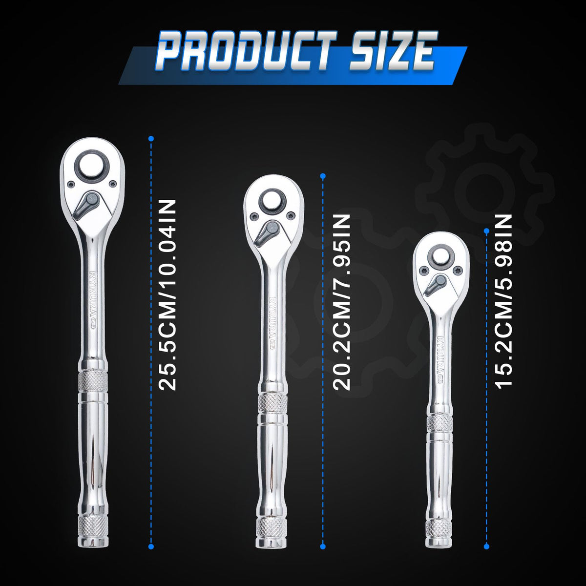 Ryrura ratchet wrench set 1/2 inch drive head with strong leverage