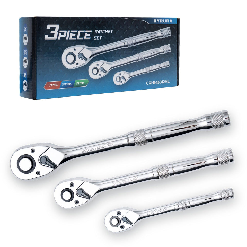 Ryrura ratchet wrench set 1/4 inch drive head for precise, fast socket changes
