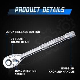 Ryrura quick release button for single-handed socket swaps
