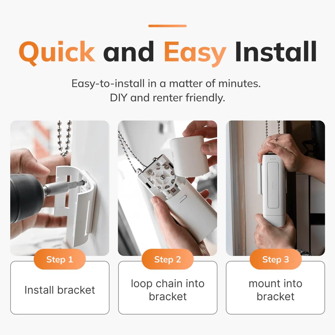 RYSE SmartShade beaded chain compatibility enabling easy DIY installation
