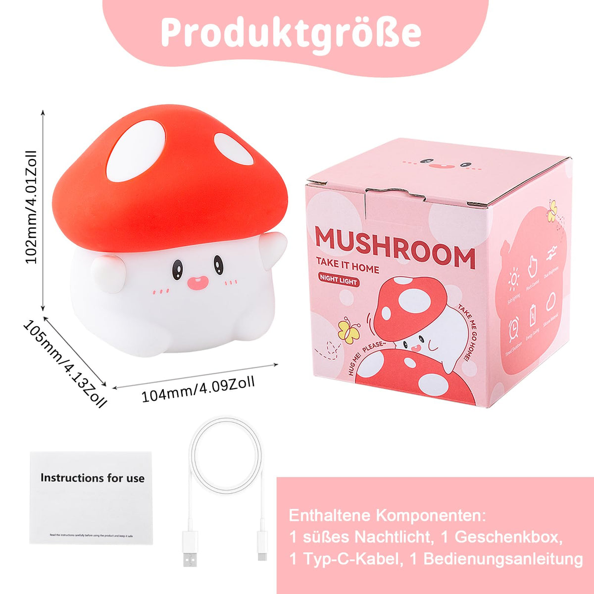 Rytinazzz Hug Mushroom Night Light makes a charming gift for birthdays.