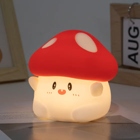 Rytinazzz Hug Mushroom Night Light emits a cozy silicone glow for bedtime comfort.
