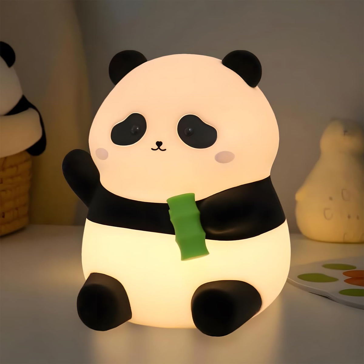Rytinazzz Panda Night Light front view with warm glow for bedtime