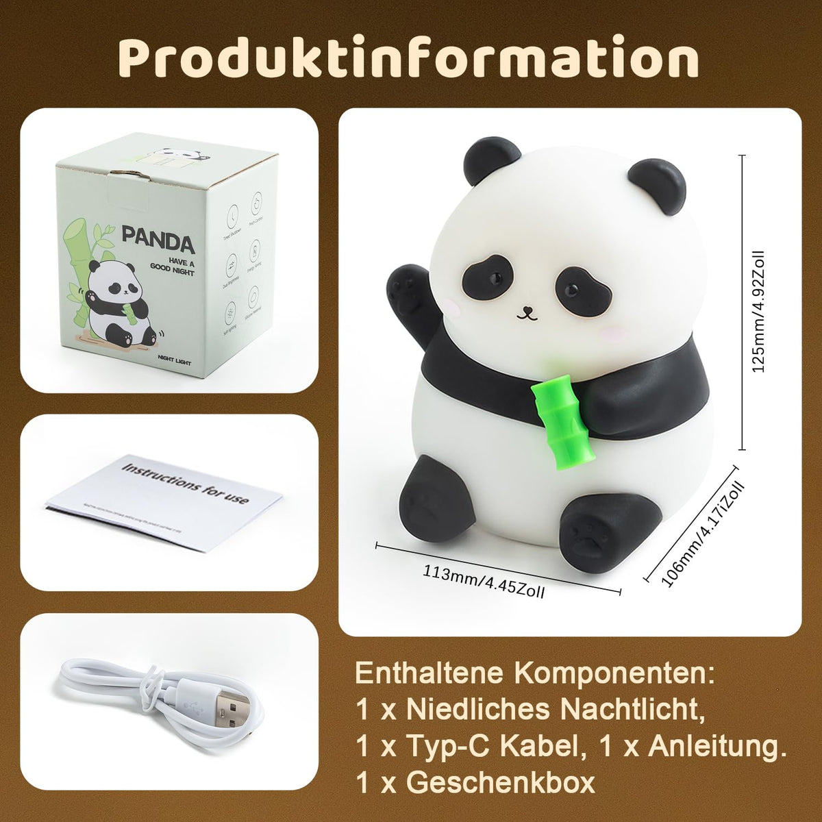 Rytinazzz Panda Night Light packaging designed for gifting