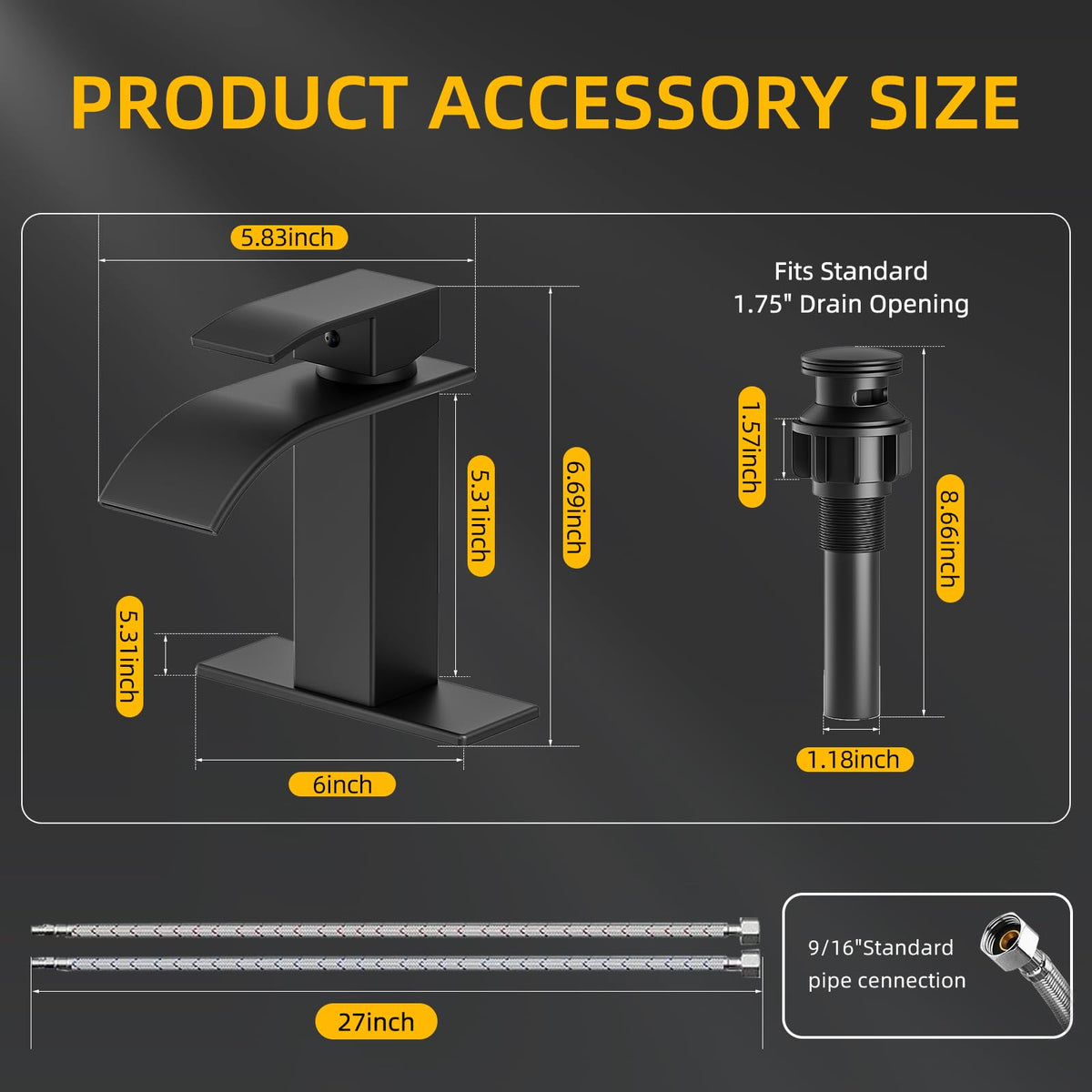 Ryuwanku faucet with deck plate suitable for 1- or 3-hole installs