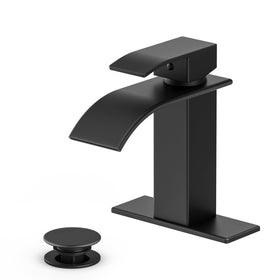 Ryuwanku bathroom faucet with matte black waterfall spout for a contemporary upgrade