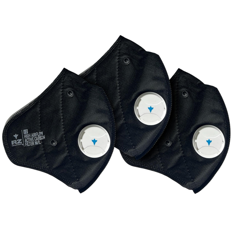 RZ Mask F3 active carbon replacement filter 3pack for easy, secure breathing