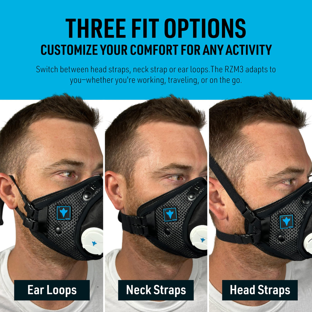 RZ Mask RZM3 patented nose clip creates a leak-free seal