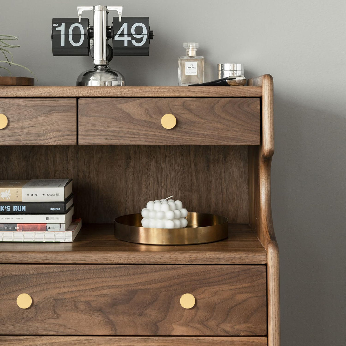 RZDEAL brushed brass knob on drawer installation for a simple DIY update