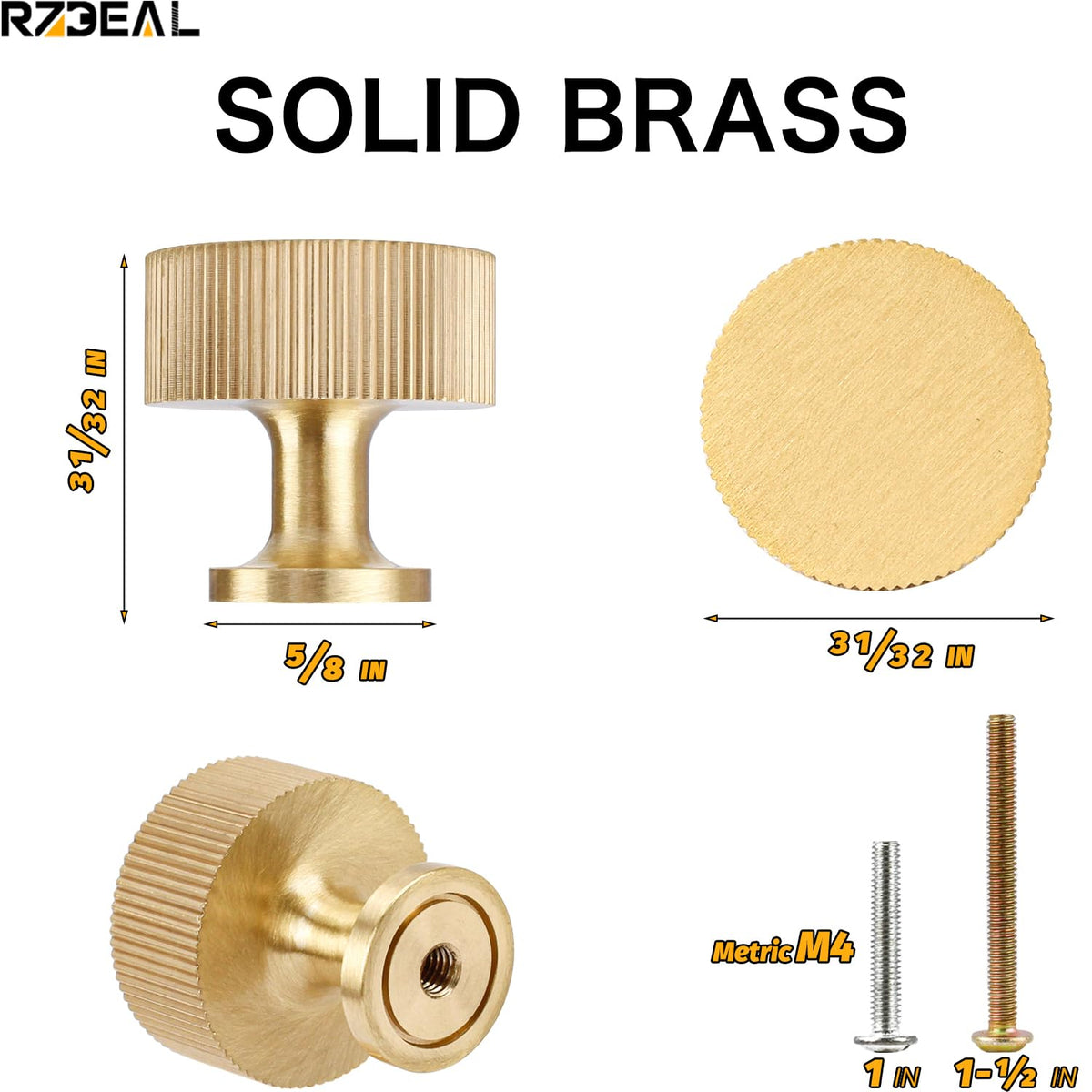 RZDEAL brass knob on a drawer front adds warm luxury to any room