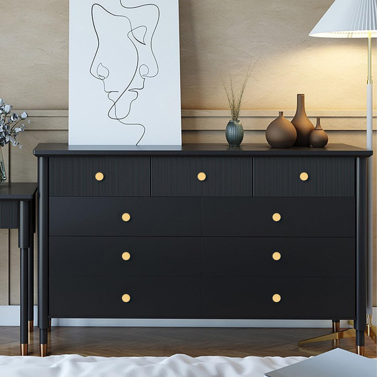 RZDEAL brass knob set shot showcases coordinated handles for cohesive decor