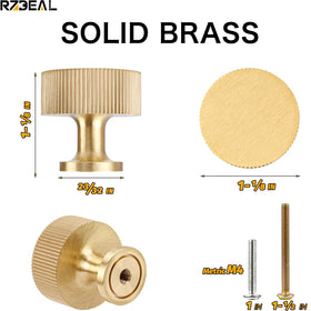 RZDEAL cabinet knobs pack in brushed brass for quick home upgrade