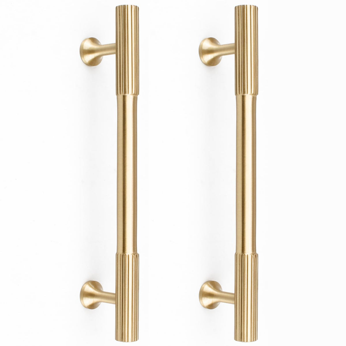 RZDEAL solid brass cabinet pull in brushed gold with easy grip for kitchen drawers.
