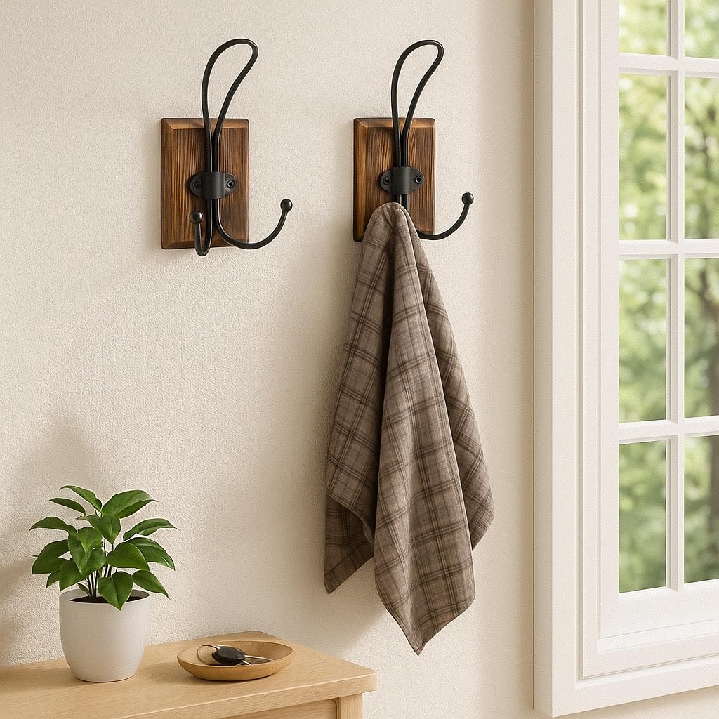 Rzoklot bathroom towel and robe storage keeps essentials handy.