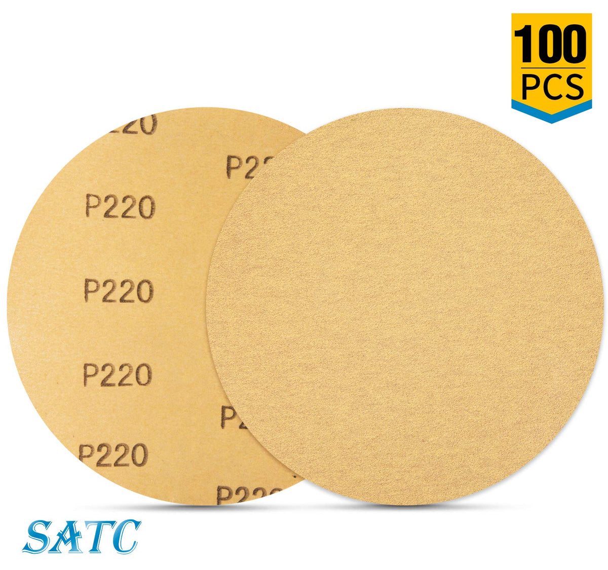 S SATC adhesive-backed sanding disc on drill attachment for fast work