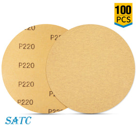 S SATC adhesive-backed sanding disc on drill attachment for fast work