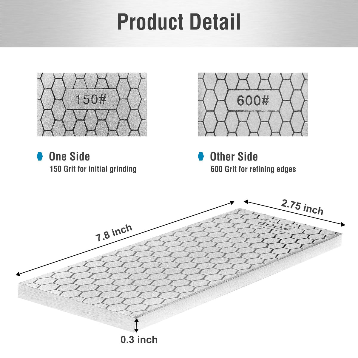 S SATC stone 8in coarse 150 grit smooths dull edges quickly on blades.