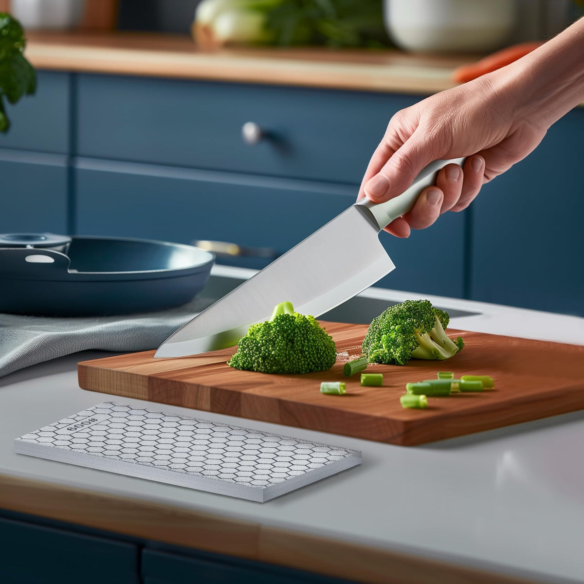 S SATC 8in double-sided stone simplifies edge maintenance for chisels and planer blades.