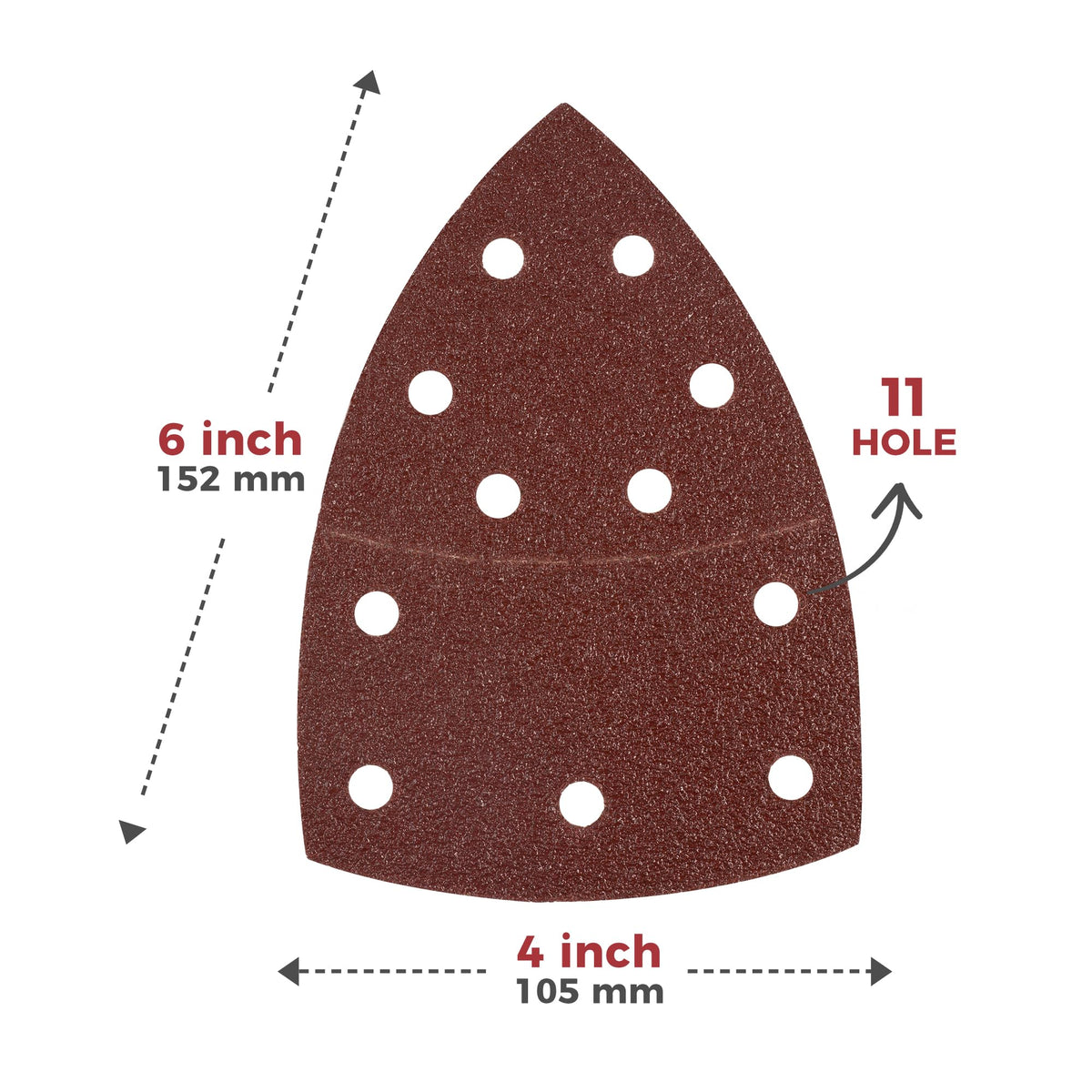 S SATC palm sander paper with hook-and-loop back for quick, secure blade changes.