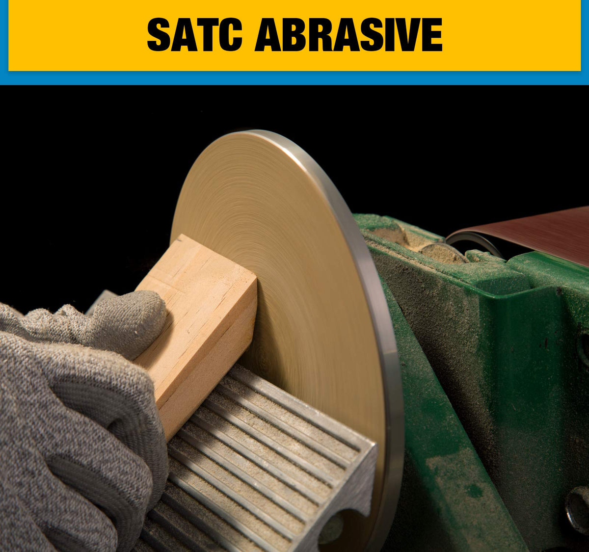 S SATC PSA sanding discs 6in metal sanding demo indicating reliable deburring on ferrous parts.