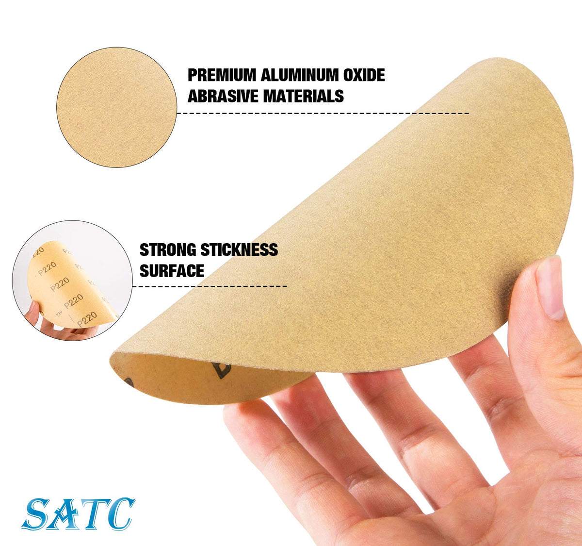 S SATC PSA sanding disc pack of 100 for versatile use