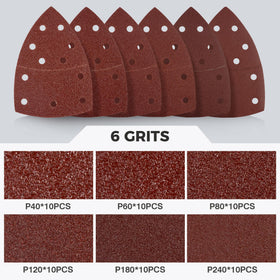 S SATC triangle sanding sheet made of aluminum oxide for durable, long-lasting grinding.