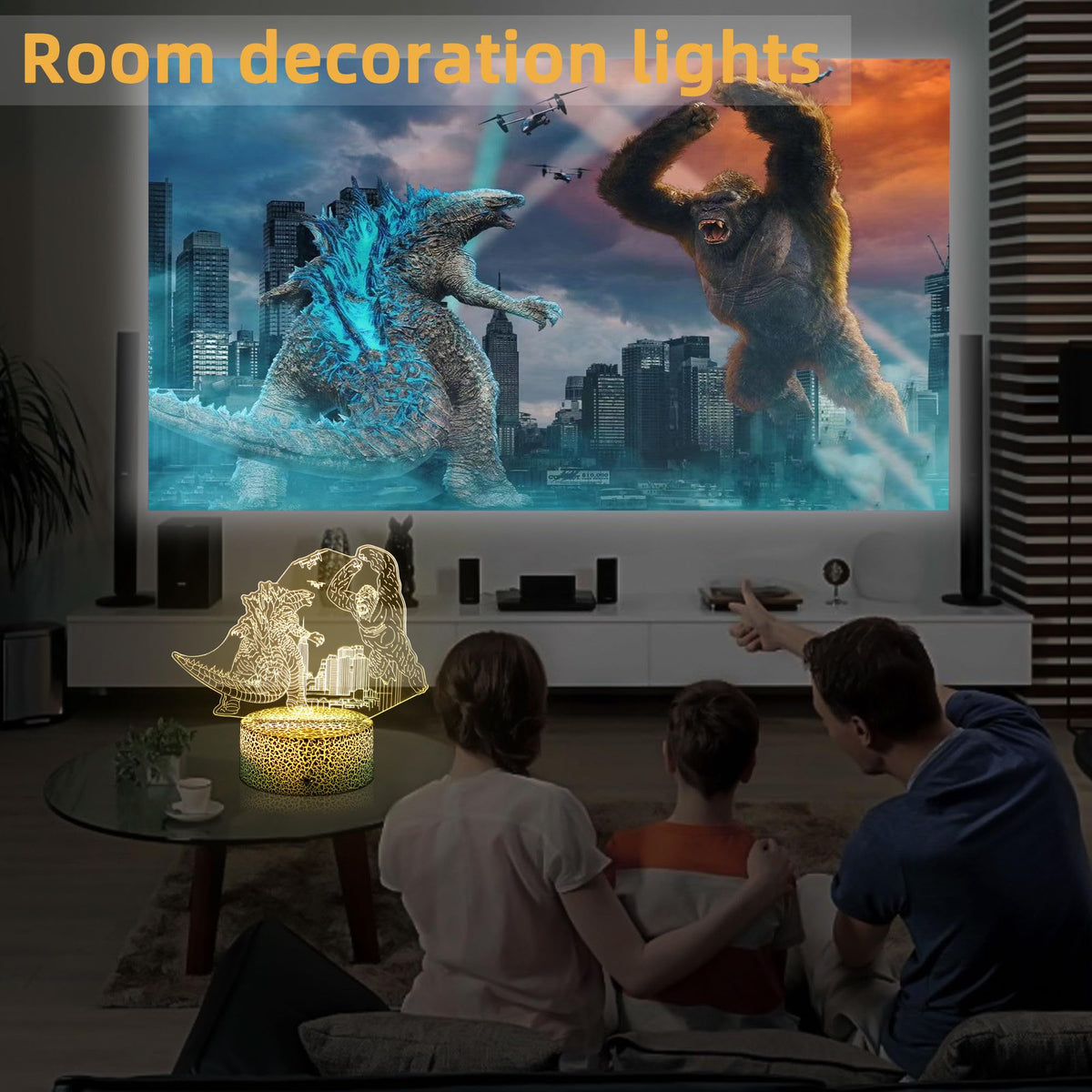 S SUNINESS 3D illusion dinosaur light emphasizes a lifelike glow for bedtime.