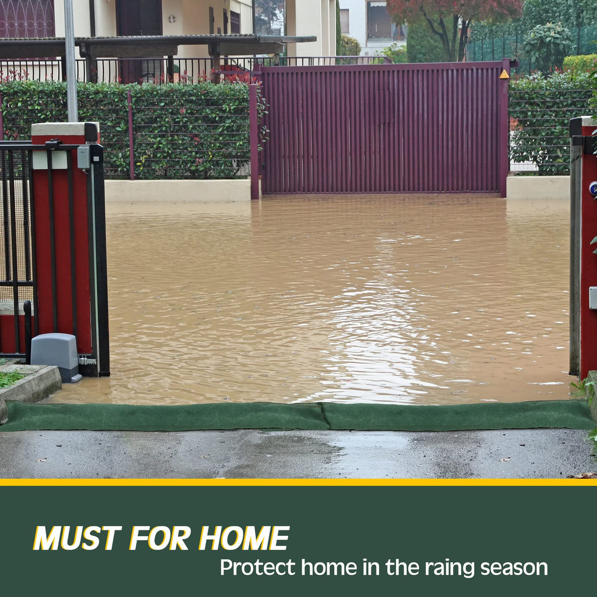 Sabary water barrier expanded to 3-4 inches provides flood containment at basements