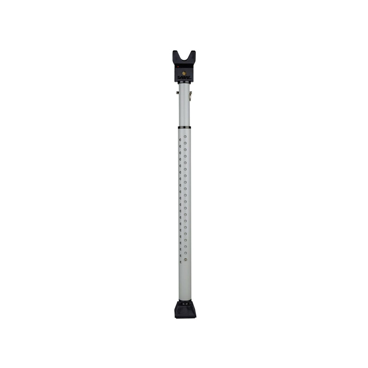 SABRE adjustable door security bar collapsible for travel and storage.