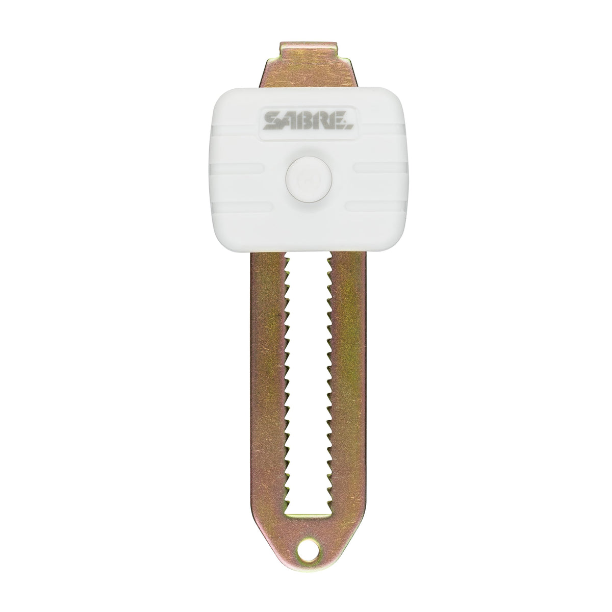 SABRE Compact Travel Door Lock installs on a door without tools.