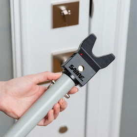 SABRE security bar made from 20-gauge steel for durable protection.