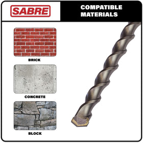 Self-centering two-flute carbide tip on Sabre Tools bit for clean holes.