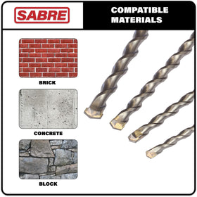 Sabre Tools 3-8in SDS Plus bit smooth drilling in concrete