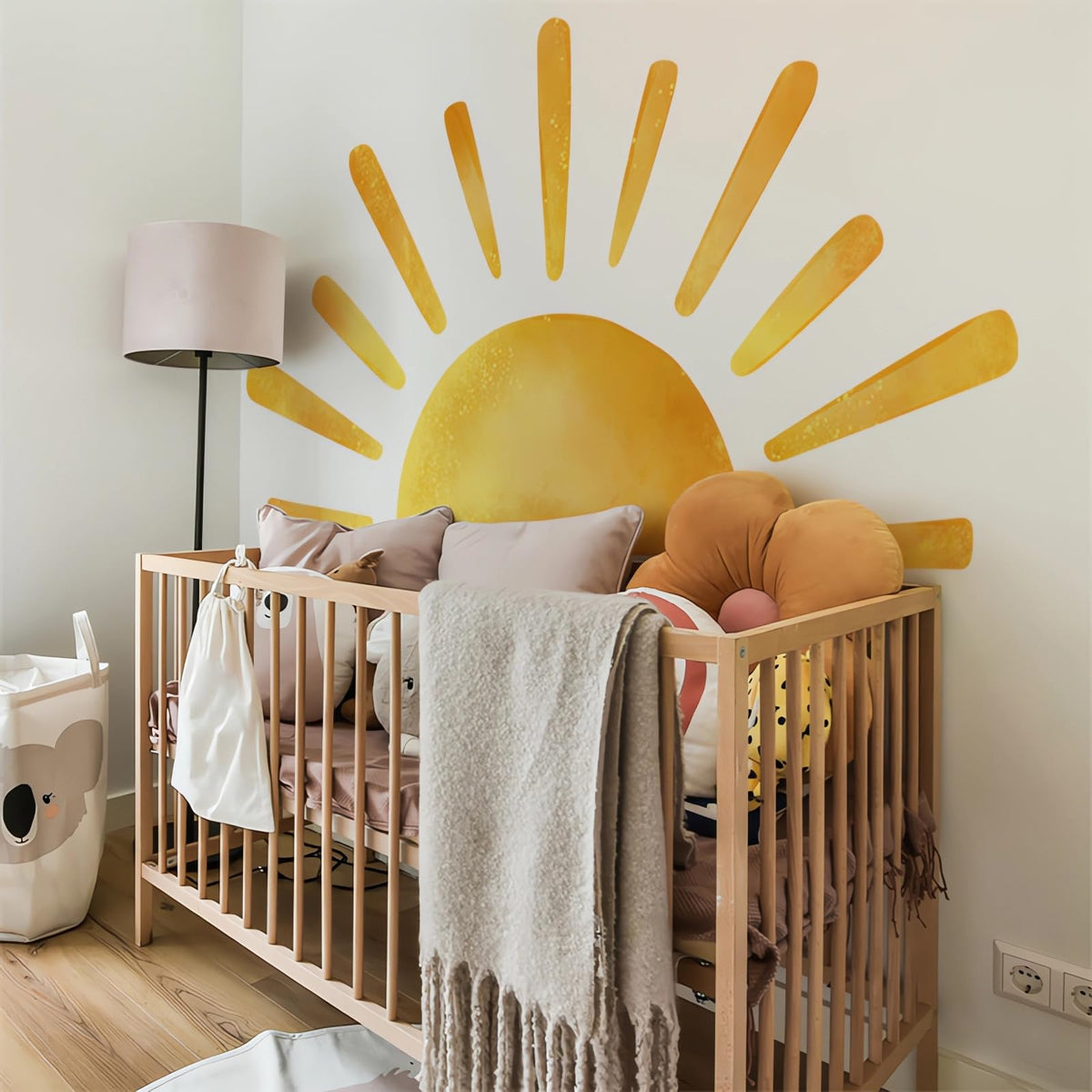 Sacinora Nursery room wall art sun creates warm, playful ambiance for kids
