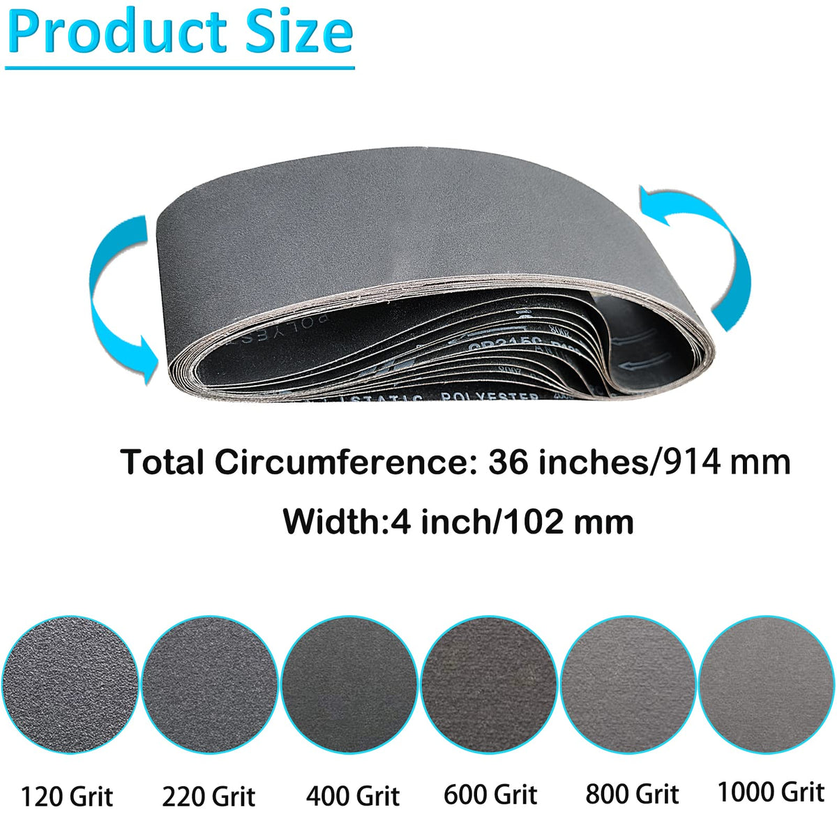 SACKORANGE 240 grit belt for smoothing metal and plastic surfaces.