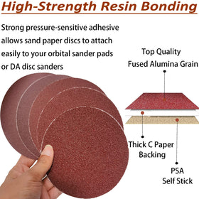 SACKORANGE 6-inch PSA discs 120 grit for refined finishing on furniture