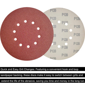 SACKORANGE hook-and-loop 9-inch disc for fast grit changes and cleaner dust control.