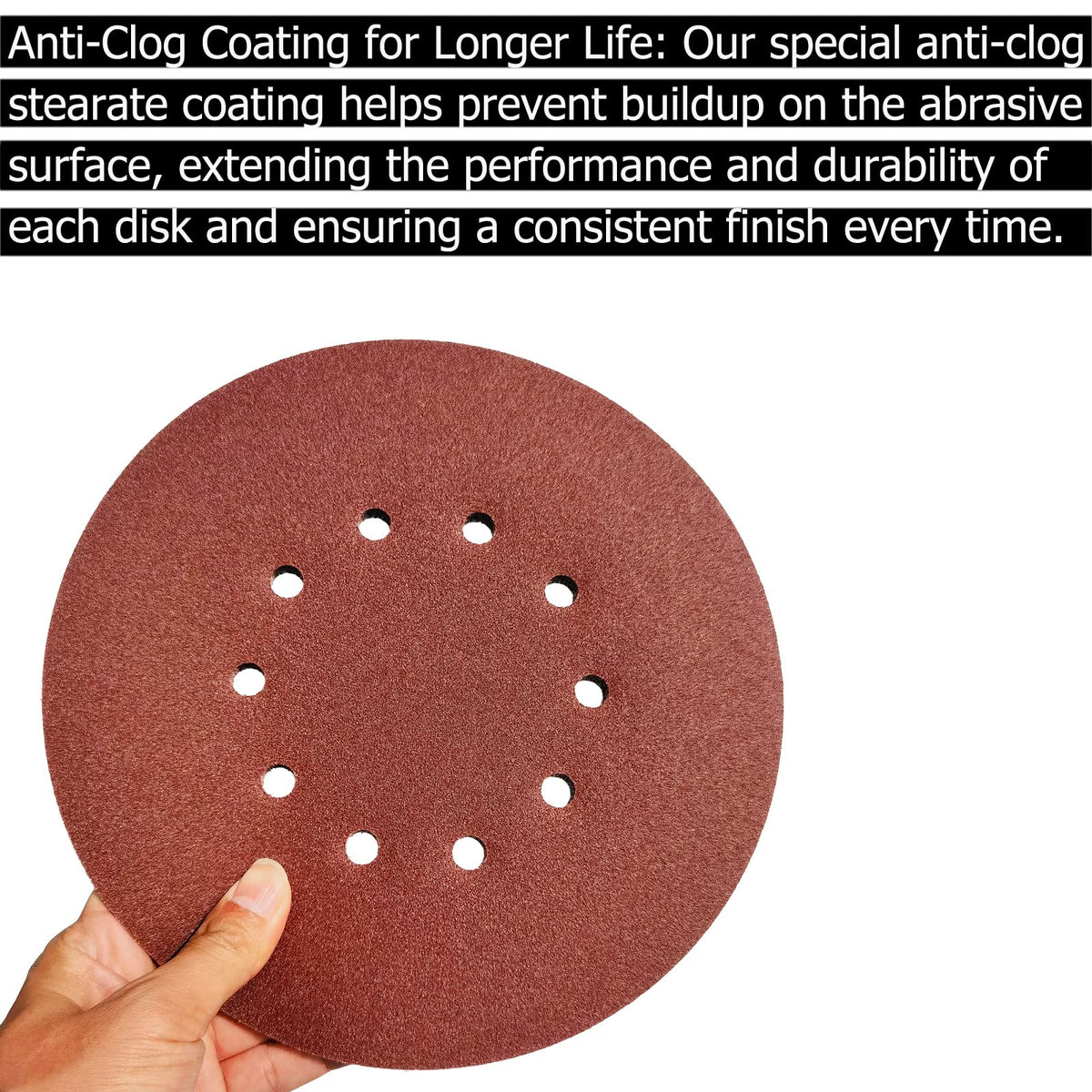 SACKORANGE aluminum oxide sanding disc for a smooth finish on wood, metal, and stone.