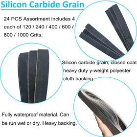 SACKORANGE 600-grit belt ideal for deburring and edge cleanup.
