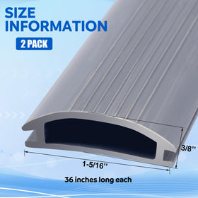 Closeup of Sacubee under-door seal installation showing easy trimming for fit