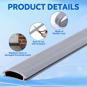 Sacubee weatherstripping for exterior door in gray color reduces moisture and dust intrusion