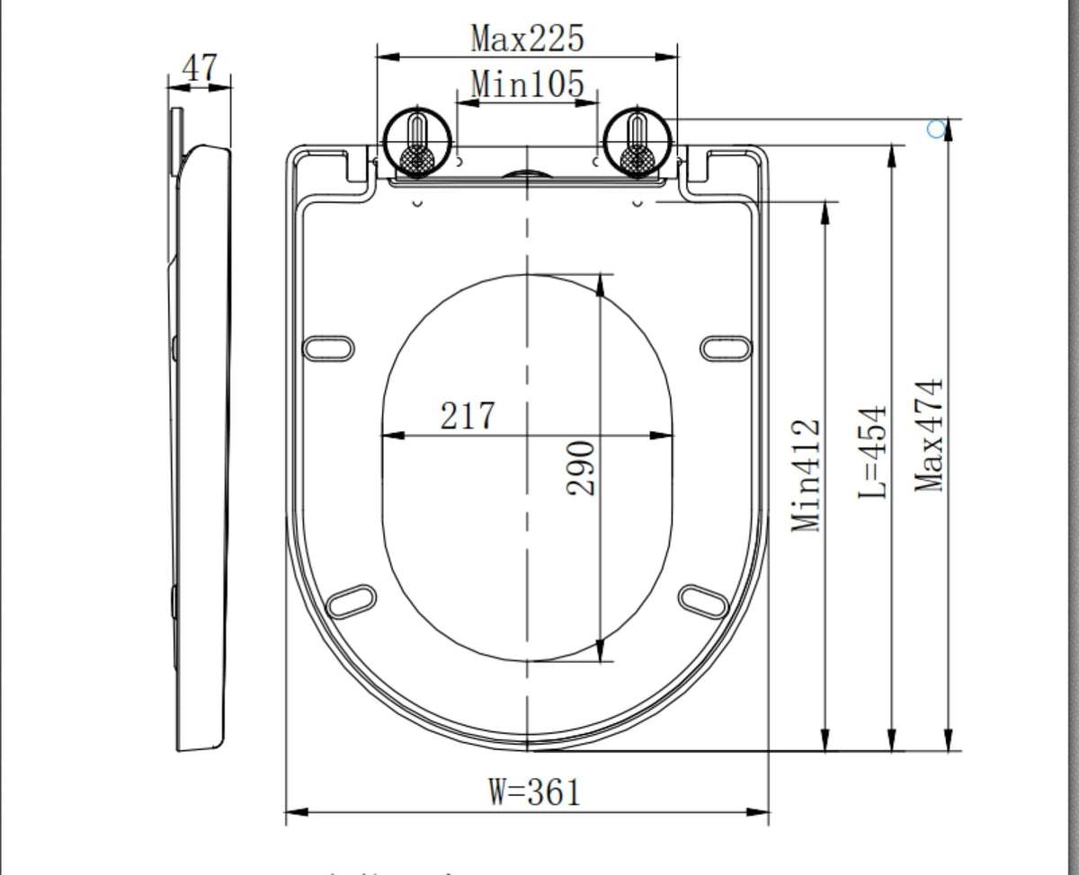 SADALAK bolt-hole range 105-225 mm for versatile mounting