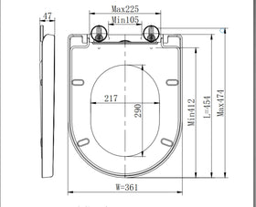 SADALAK bolt-hole range 105-225 mm for versatile mounting